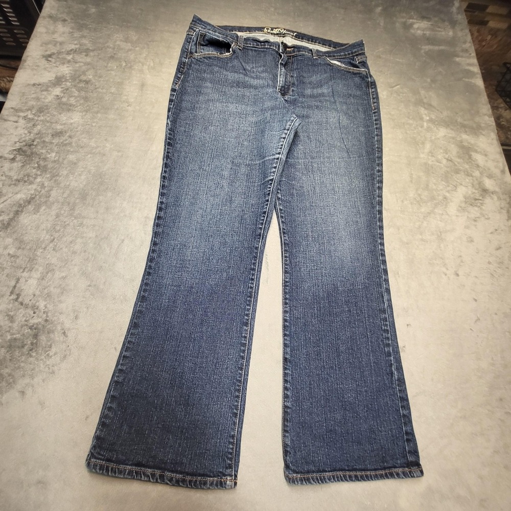 Old Navy Jeans Womens 16 Blue Bootcut Denim Stretch Pockets Zip Flat Front